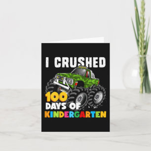 Kids I Crushed 100 Days of Kindergarten  Fun Girls Card
