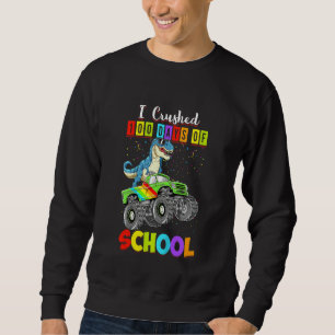 Kids I Crushed 100 Days Of School Monster Truck Di Sweatshirt