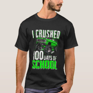 Kids I Crushed 100 Days Of School TShirt Boys Mons