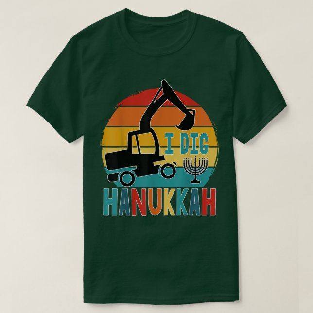 Kids I Dig Hanukkah Ecavator Construction Toddler T-Shirt (Design Front)