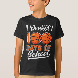Kids I Dunked 100 Days Of School Basketball 100th  T-Shirt