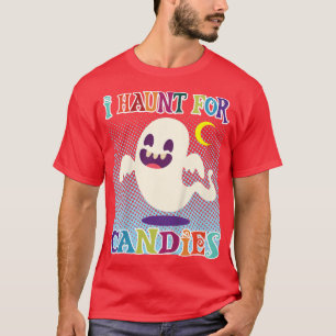 Kids I Haunt For Candies Cute Ghost Kids  T-Shirt