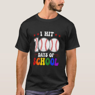 Kids I Hit 100 Days Of School Baseball 100th Day O T-Shirt