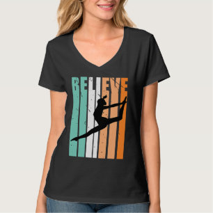 Kids I Love Dance Team Believe Dancer Dancing Retr T-Shirt