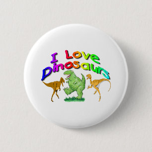 Kids "I Love Dinosaurs" gifts 6 Cm Round Badge