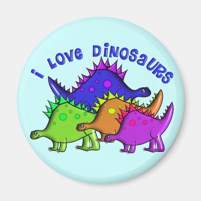 Kids "I LOVE DINOSAURS" T-Shirts and Gifts Magnet (Front)