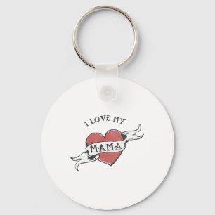 Kids I Love My Mama Heart Tattoo Mothers Day _1 Key Ring