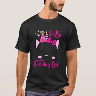 Kids I M 5 And The Birthday Girl Kitty Cat Theme ( T-Shirt