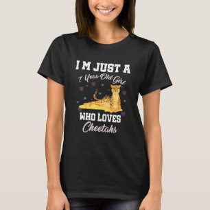 Kids I m Just 7 Year Old Girl Who Loves Cheetahs B T-Shirt