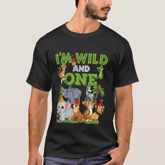 Kids I´m Wild And One 1 Birthday 1 Year Old Birthd T-Shirt (Front)