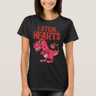 Kids I Steal Hearts Dino Dab Toddler Baby Boy Vale T-Shirt
