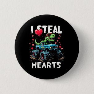 Kids I Steal Hearts Kids Funny Trex Gifts For Boys 6 Cm Round Badge