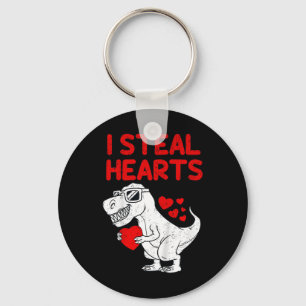 Kids I Steal Hearts T Rex Dino Valentines Day Todd Key Ring
