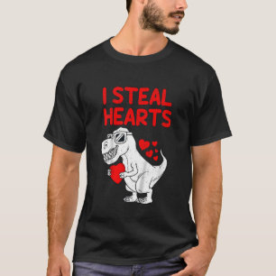 Kids I Steal Hearts T Rex Dino Valentines Day Todd T-Shirt