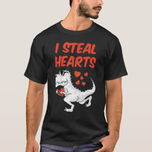 Kids I Steal Hearts Valentine's Day Toddler Dinosa T-Shirt