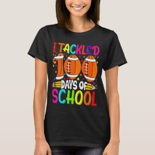 Kids I tackled 100 Days of School - Colourful Foot T-Shirt