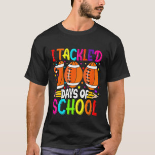Kids I tackled 100 Days of School - Colourful Foot T-Shirt