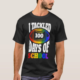 Kids I Tackled 100 Days Of School Football T-Shirt