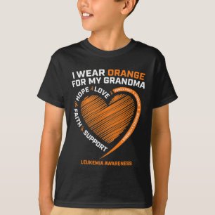 Kids I Wear Orange For My Grandma Leukaemia Awaren T-Shirt