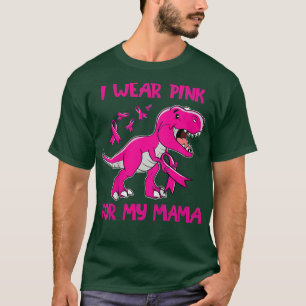 Kids I Wear Pink For My Mama Dinosaur Breast Cance T-Shirt