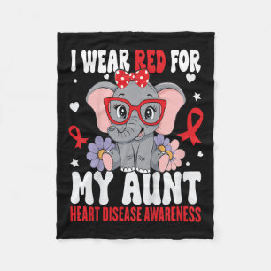 Kids I Wear Red For My Aunt Heart Disease Awarenes Fleece Blanket