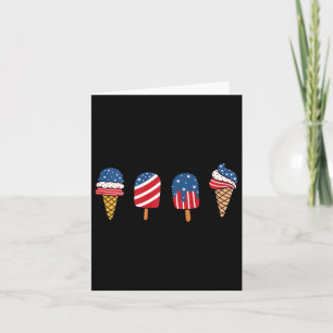 Kids Ice Cream 4th Of July Cool Dessert Patriotic Card