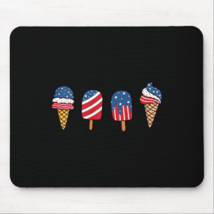 Kids Ice Cream 4th Of July Cool Dessert Patriotic Mouse Pad