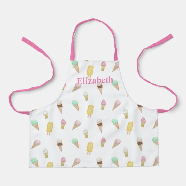 Kids Ice Cream Parlour Custom Bakery Apron (Front)