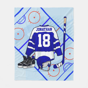 Kids Ice Hockey Bedroom and En Suite collection Fleece Blanket