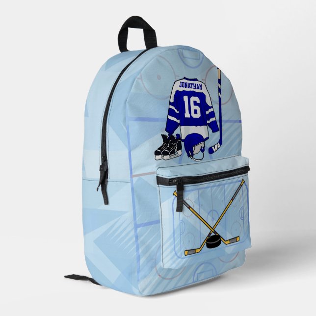 Kids Ice Hockey collection Printed Backpack (Back Corner Left)