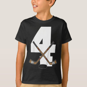 Kids Ice Hockey Kids Toddler Boys 4th Birthday Ice T-Shirt