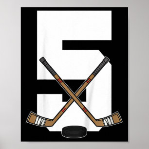 Kids Ice Hockey Kids Toddler Boys 5th Birthday Ice Poster
