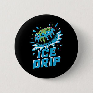Kids Ice Hockey Puck Drip Graphic Ice Cream Drip B 6 Cm Round Badge