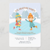 Kids Ice Skating Party Invitation