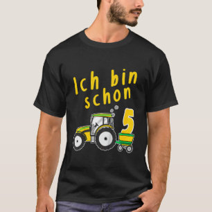 Kids Ich Bin 5 Jahre Geburtstags Tractor Fifth Bir T-Shirt