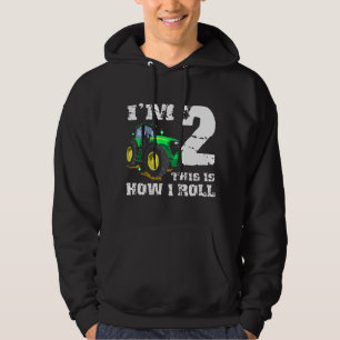 Kids I'm 2 Farm Barnyard Tractor 2nd Birthday Part Hoodie