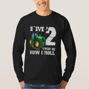 Kids I'm 2 Farm Barnyard Tractor 2nd Birthday Part T-Shirt