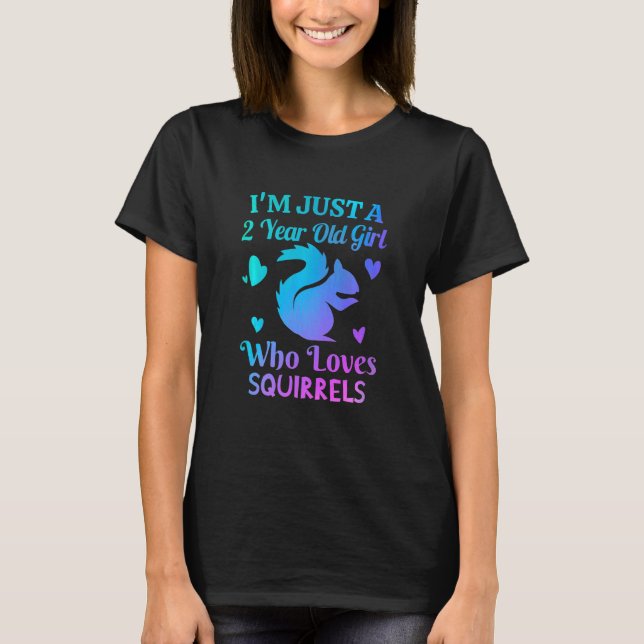 Kids Im 2 Year Old Birthday Squirrel Clothing Girl T-Shirt (Front)