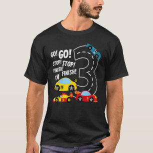 Kids I'm 3 Year Old Race Racing Car Driver Birthda T-Shirt