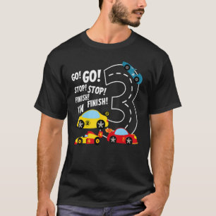 Kids I'm 3 Year Old Race Racing Car Driver Birthda T-Shirt