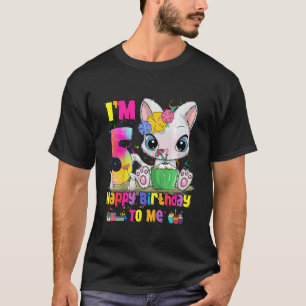 Kids I'm 5 Years Old 5th Birthday Girls Teens Haw T-Shirt