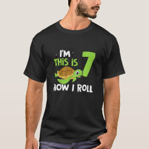 Kids I'm 7 This Is How I Roll Turtles Birthday T-Shirt