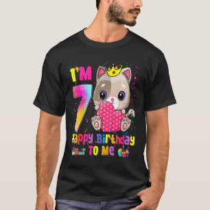 Kids I'm 7 Years Old  7th Birthday Girls Teens  Ca T-Shirt