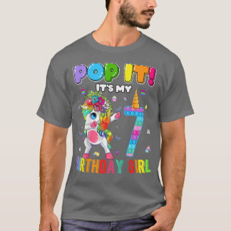 Kids I'm 7 Years Old 7th Birthday Unicorn Dabbing  T-Shirt