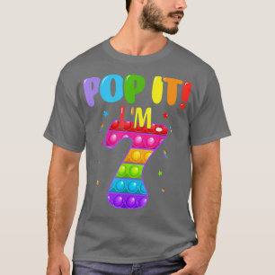 Kids I'm 7 Years Old Happy 7th Birthday Pop It Fid T-Shirt