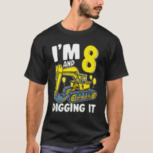 Kids I'm 8 And Digging It 8 Years Boy 8rd Birthday T-Shirt