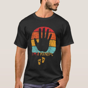 Kids I'm A Handful Five Year Old Vintage 5th Birth T-Shirt