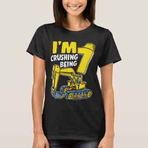 Kids I'm Crushing Being 7 Years Boys Excavator 7th T-Shirt