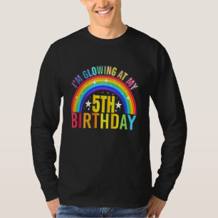 Kids I'm Glowing At My 5th Birthday Party 5 Years  T-Shirt