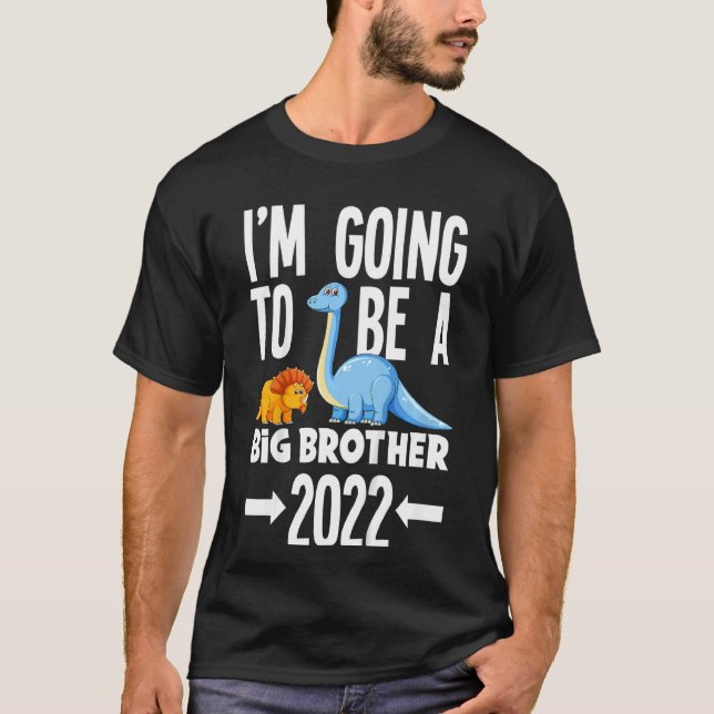 Kids I'm Going To Be A Big Brother 2022 Dino Dinos T-Shirt (Front)